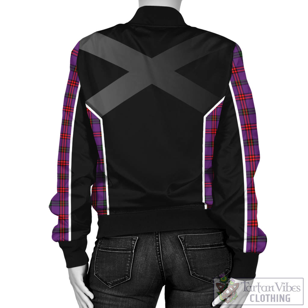 Tartan Vibes Clothing Montgomery Modern Tartan Bomber Jacket with Family Crest and Scottish Thistle Vibes Sport Style