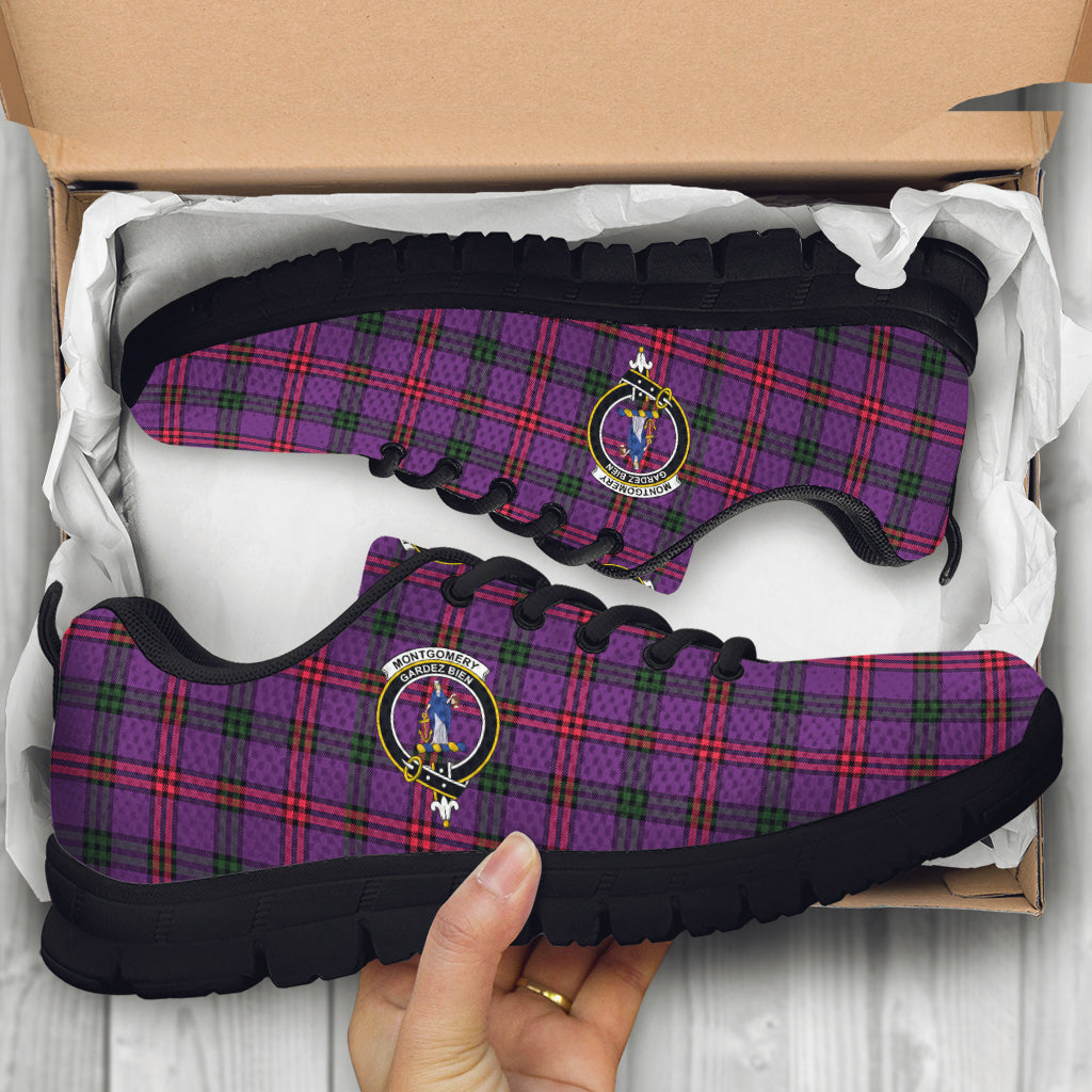 Montgomery Tartan Sneakers with Family Crest - Tartan Vibes Clothing