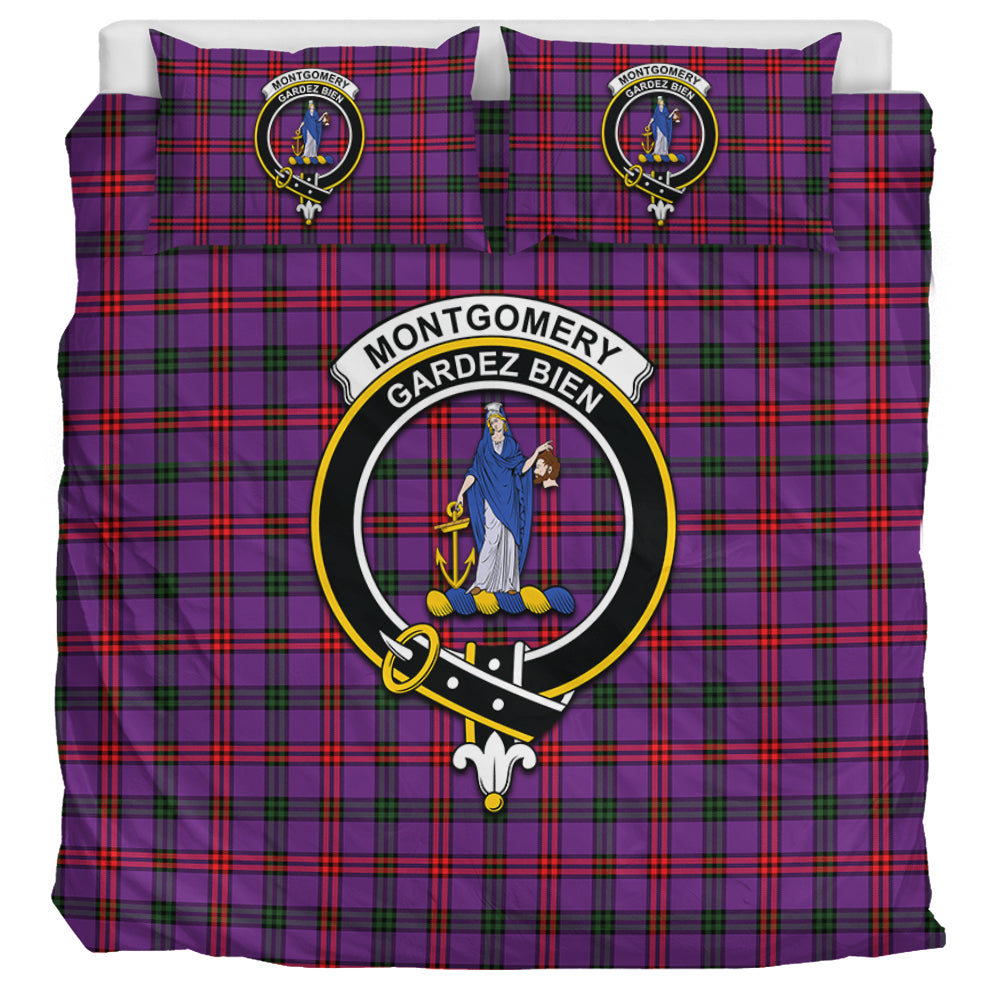 Montgomery Tartan Bedding Set with Family Crest UK Bedding Set UK Super King 104*94 inch - Tartan Vibes Clothing