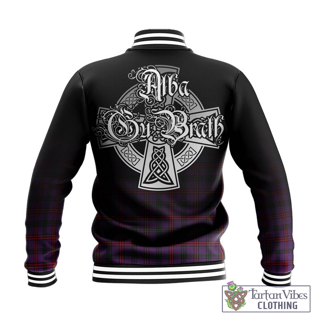 Tartan Vibes Clothing Montgomery Modern Tartan Baseball Jacket Featuring Alba Gu Brath Family Crest Celtic Inspired