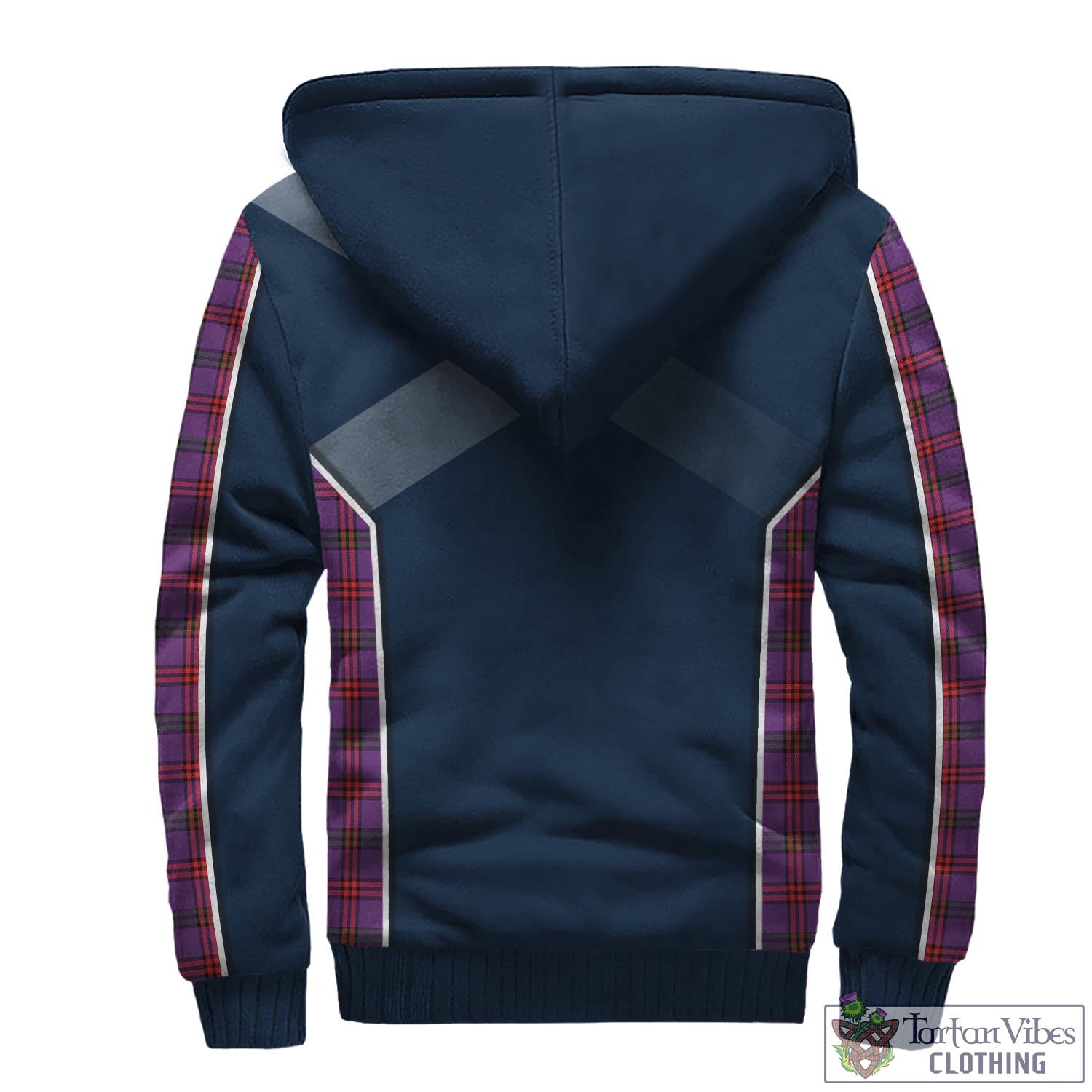 Tartan Vibes Clothing Montgomery Modern Tartan Sherpa Hoodie with Family Crest and Scottish Thistle Vibes Sport Style