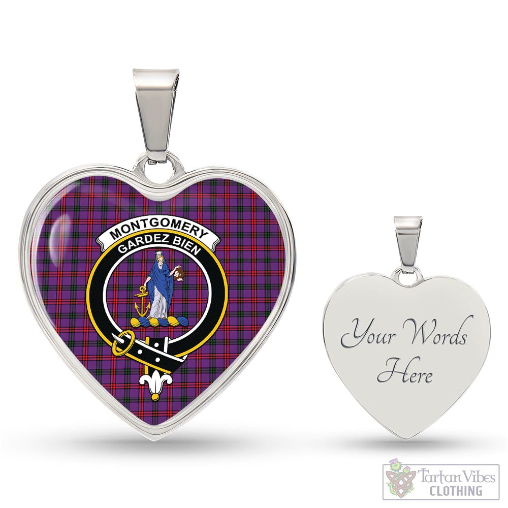 Tartan Vibes Clothing Montgomery Modern Tartan Heart Necklace with Family Crest