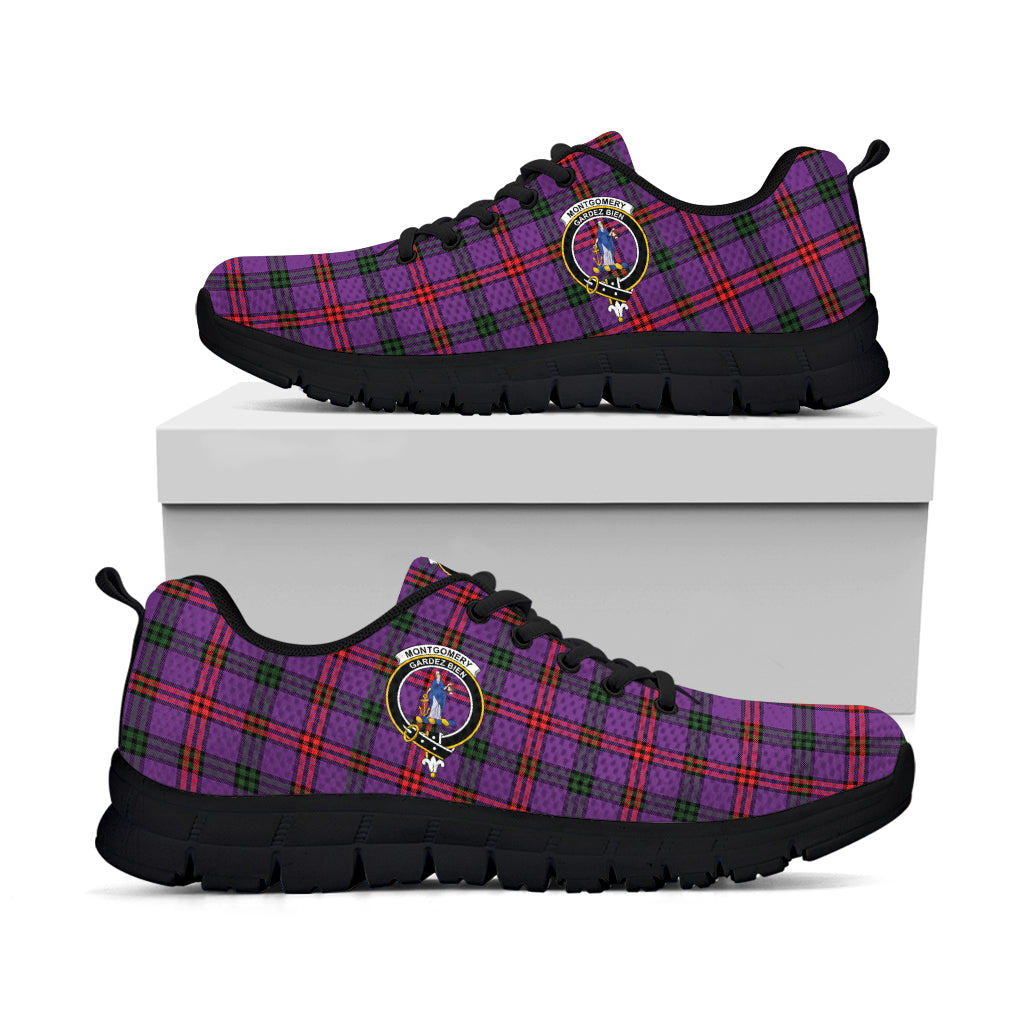 Montgomery Tartan Sneakers with Family Crest - Tartan Vibes Clothing