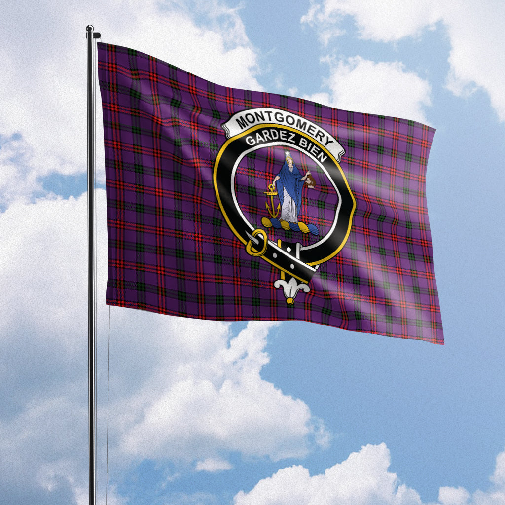 Montgomery Tartan Flag with Family Crest House Flag (Horizontal) - Tartan Vibes Clothing