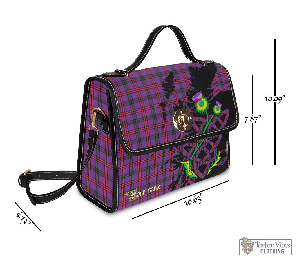 Tartan Vibes Clothing Montgomery Modern Tartan Waterproof Canvas Bag with Scotland Map and Thistle Celtic Accents