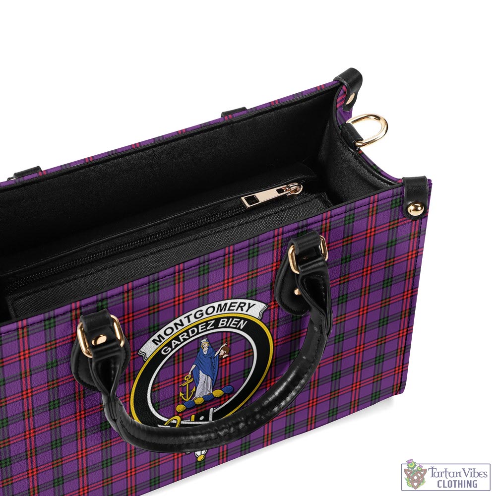 Tartan Vibes Clothing Montgomery Modern Tartan Luxury Leather Handbags with Family Crest