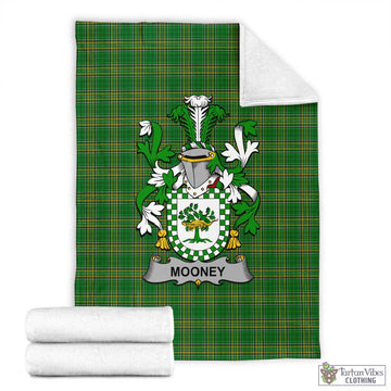 Mooney Irish Clan Tartan Blanket with Coat of Arms X-Large 59 x 79 inches 150 x 200 cm - Tartan Vibes Clothing