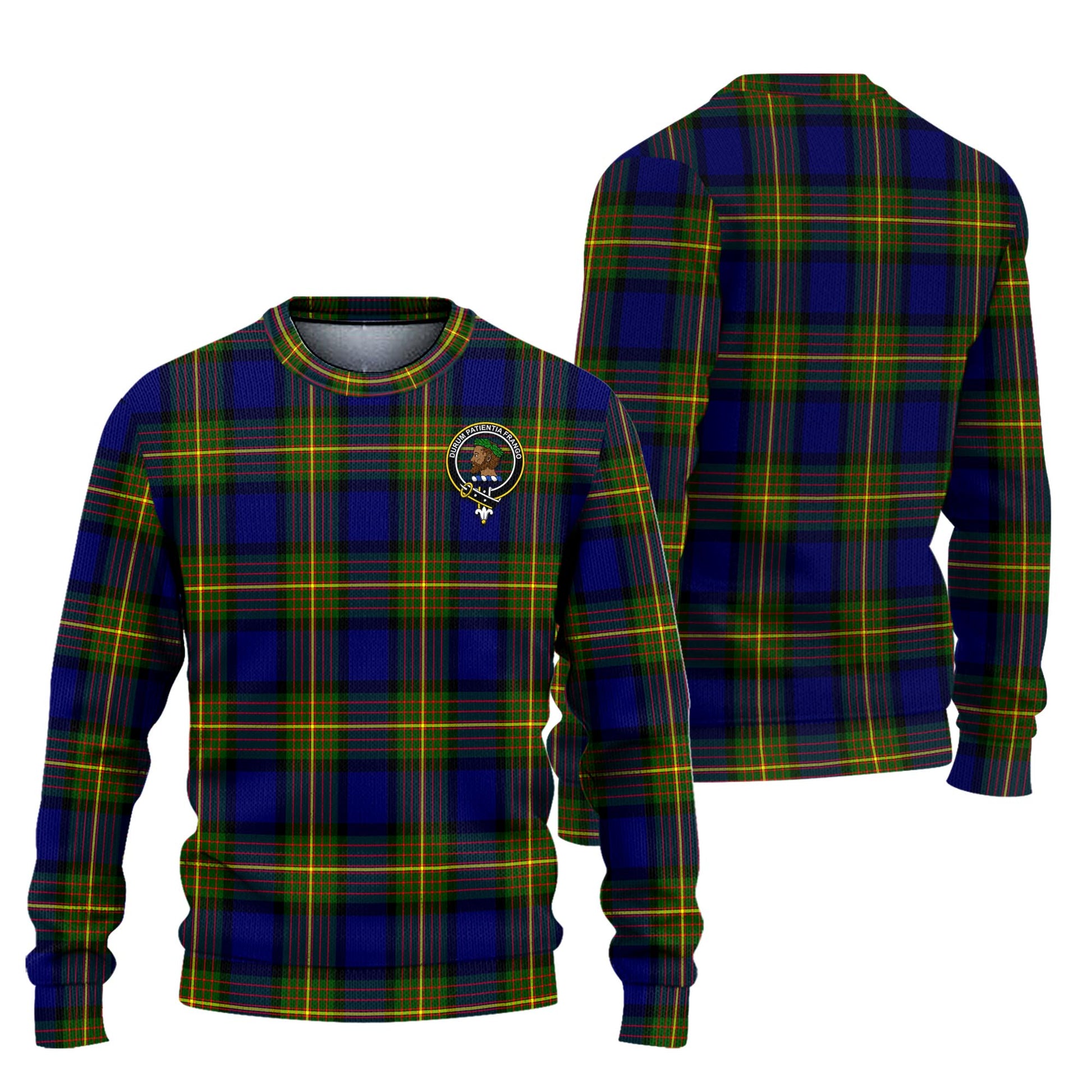 Moore Tartan Knitted Sweater with Family Crest Unisex - Tartanvibesclothing