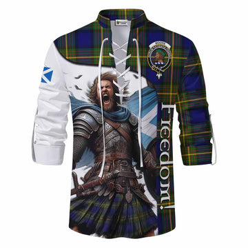 Moore Crest Tartan Ghillie Kilt Shirt Inspired by the Freedom of Scottish Warrior