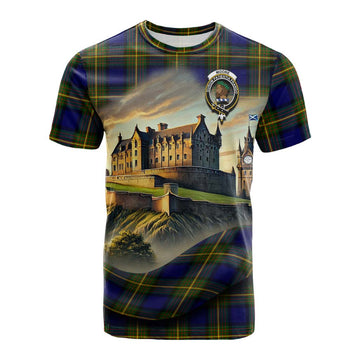 Moore Tartan Family Crest Cotton T-shirt with Scottish Ancient Castle Style Kid's Shirt - Tartan Vibes Clothing