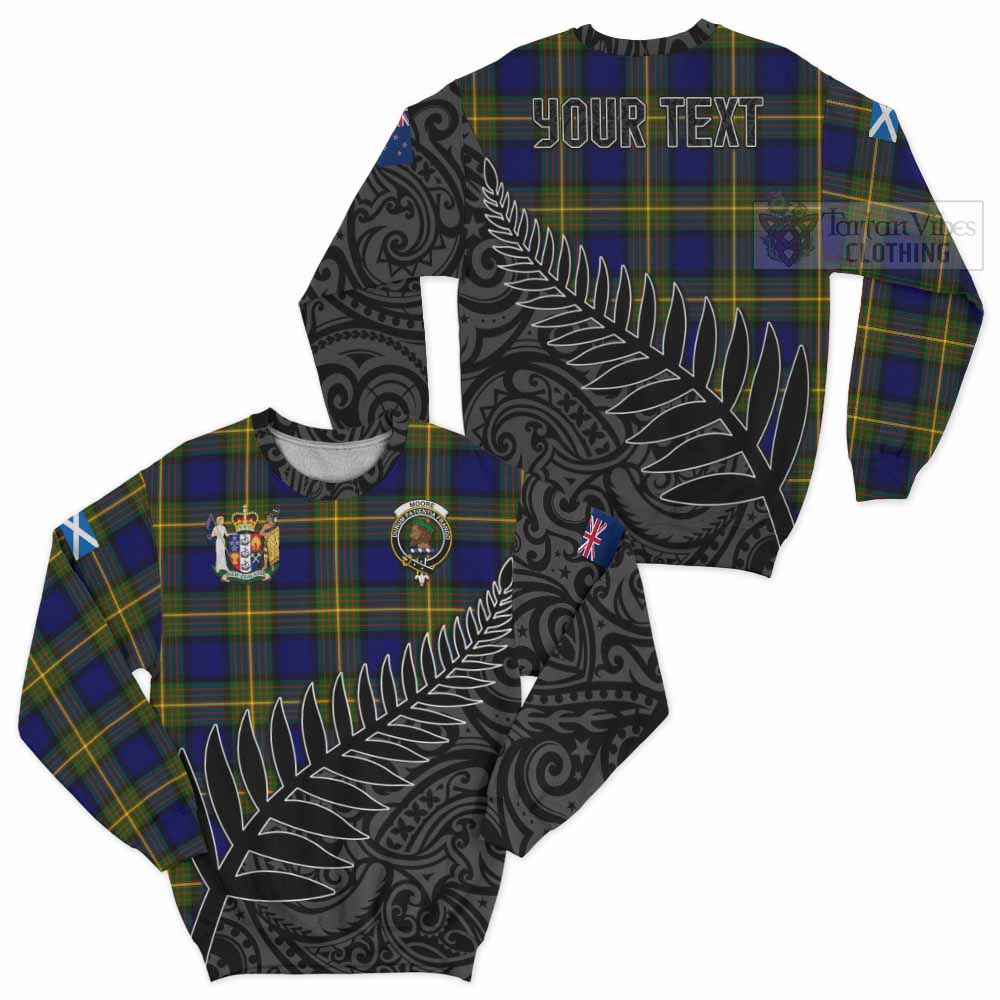 Tartan Vibes Clothing Moore Crest Tartan Sweatshirt with New Zealand Silver Fern Half Style