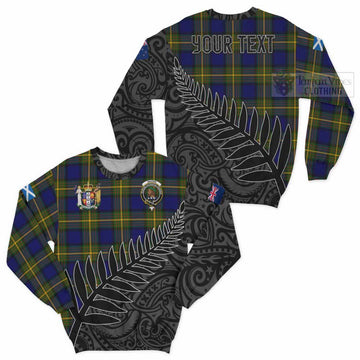 Moore Crest Tartan Sweatshirt with New Zealand Silver Fern Half Style