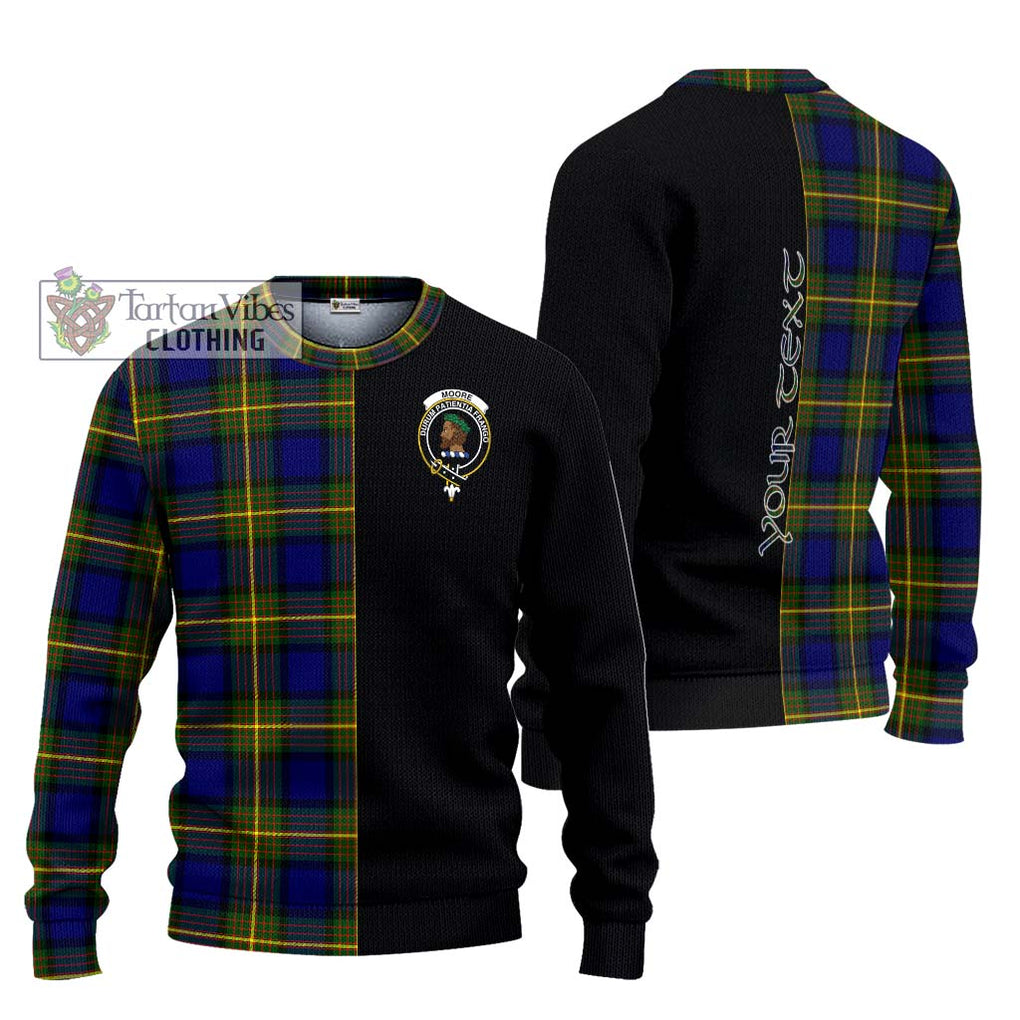 Moore Tartan Knitted Sweater with Family Crest and Half Of Me Style Unisex - Tartanvibesclothing Shop