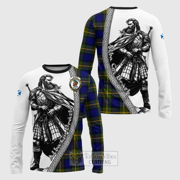 Moore Tartan Clan Crest Long Sleeve T-Shirt with Highlander Warrior Celtic Style