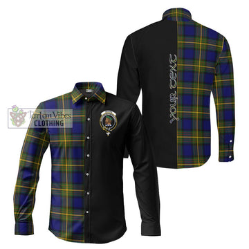 Moore Tartan Long Sleeve Button Shirt with Family Crest and Half Of Me Style