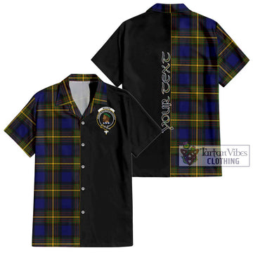 Moore Tartan Short Sleeve Button Shirt with Family Crest and Half Of Me Style