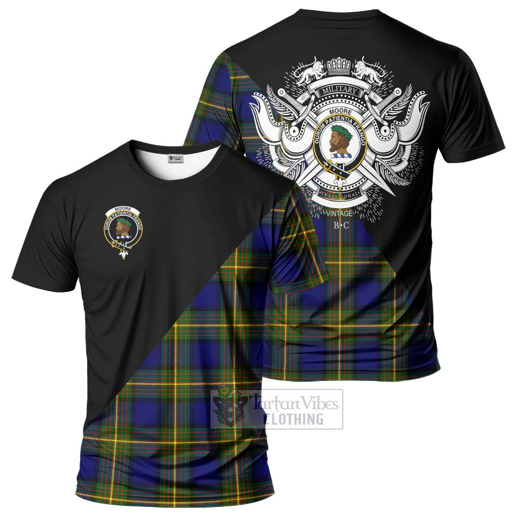 Moore Tartan T-Shirt with Family Crest and Military Logo Style Kid's Shirt - Tartanvibesclothing Shop