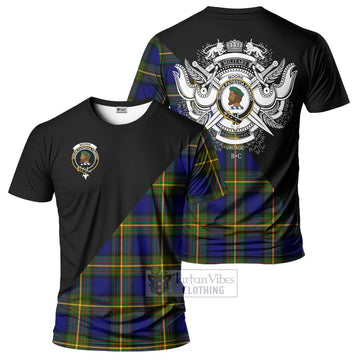 Moore Tartan T-Shirt with Family Crest and Military Logo Style