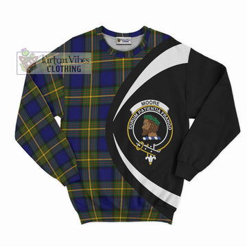 Moore Tartan Sweatshirt with Family Crest Circle Style