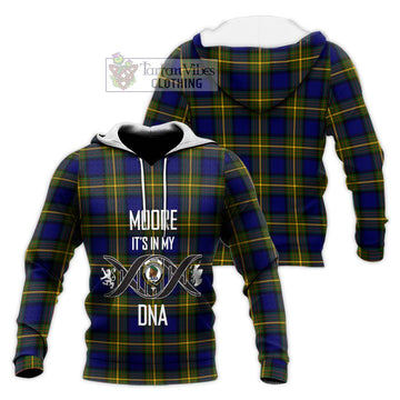 Moore Tartan Knitted Hoodie with Family Crest DNA In Me Style