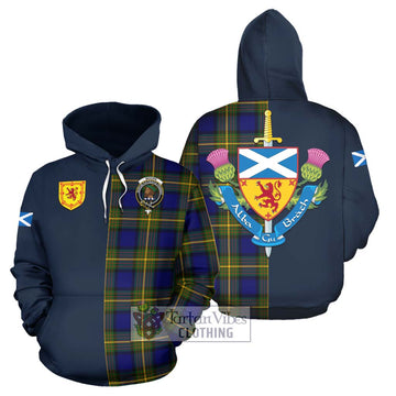 Moore Tartan Hoodie with Scottish Lion Royal Arm Half Style