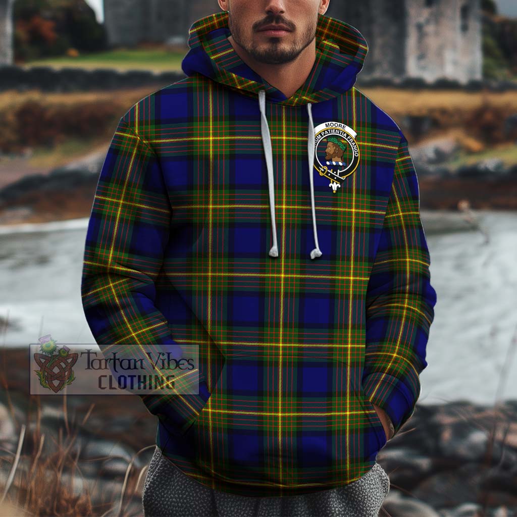 Tartan Vibes Clothing Moore Tartan Cotton Hoodie with Family Crest