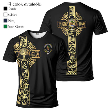 Moore Clan Mens T-Shirt with Golden Celtic Tree Of Life