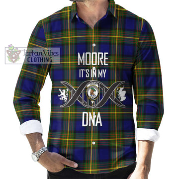 Moore Tartan Long Sleeve Button Shirt with Family Crest DNA In Me Style