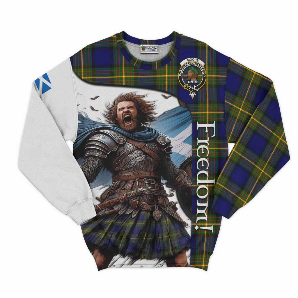 Moore Crest Tartan Sweatshirt Inspired by the Freedom of Scottish Warrior Unisex - Tartan Vibes Clothing