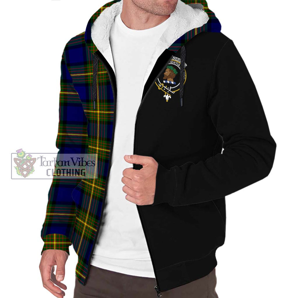 Moore Tartan Sherpa Hoodie with Family Crest and Half Of Me Style Unisex S - Tartanvibesclothing Shop