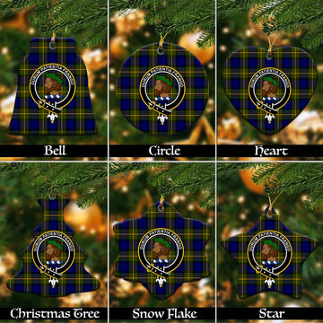 Moore Tartan Christmas Ornaments with Family Crest