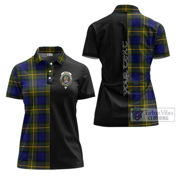 Moore Tartan Women's Polo Shirt with Family Crest and Half Of Me Style