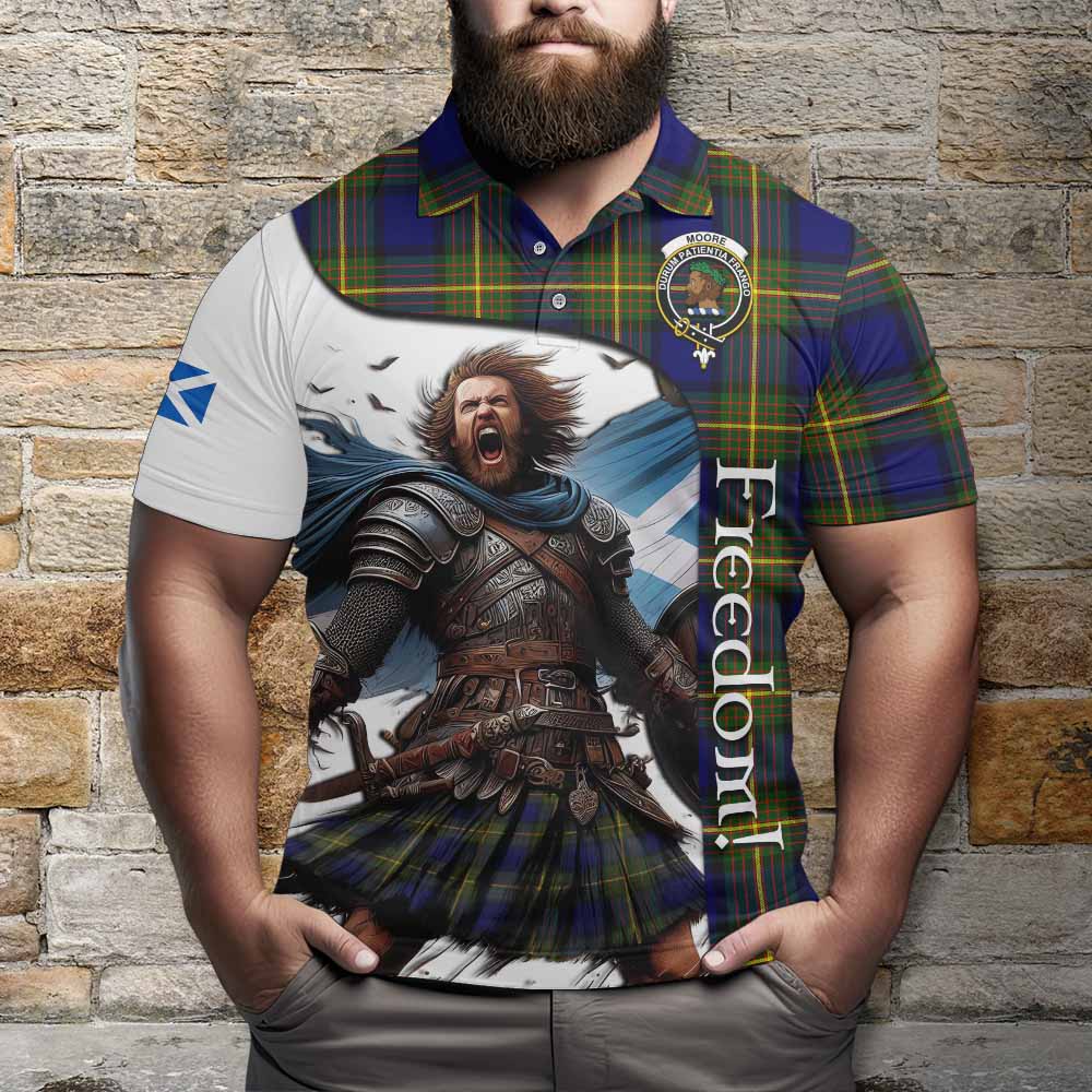 Moore Crest Tartan Polo Shirt Inspired by the Freedom of Scottish Warrior Kid - Tartan Vibes Clothing