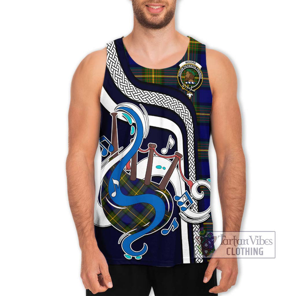 Moore Tartan Men's Tank Top with Epic Bagpipe Style Men - Tartanvibesclothing Shop