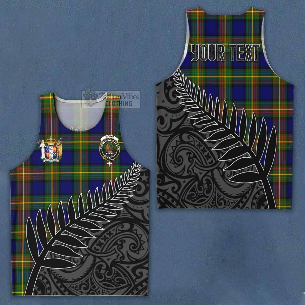 Tartan Vibes Clothing Moore Crest Tartan Men's Tank Top with New Zealand Silver Fern Half Style