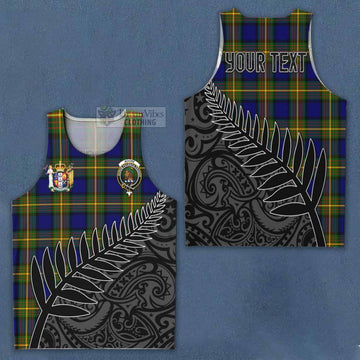 Moore Crest Tartan Men's Tank Top with New Zealand Silver Fern Half Style