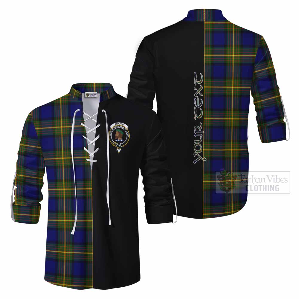 Tartan Vibes Clothing Moore Tartan Ghillie Kilt Shirt with Family Crest and Half Of Me Style