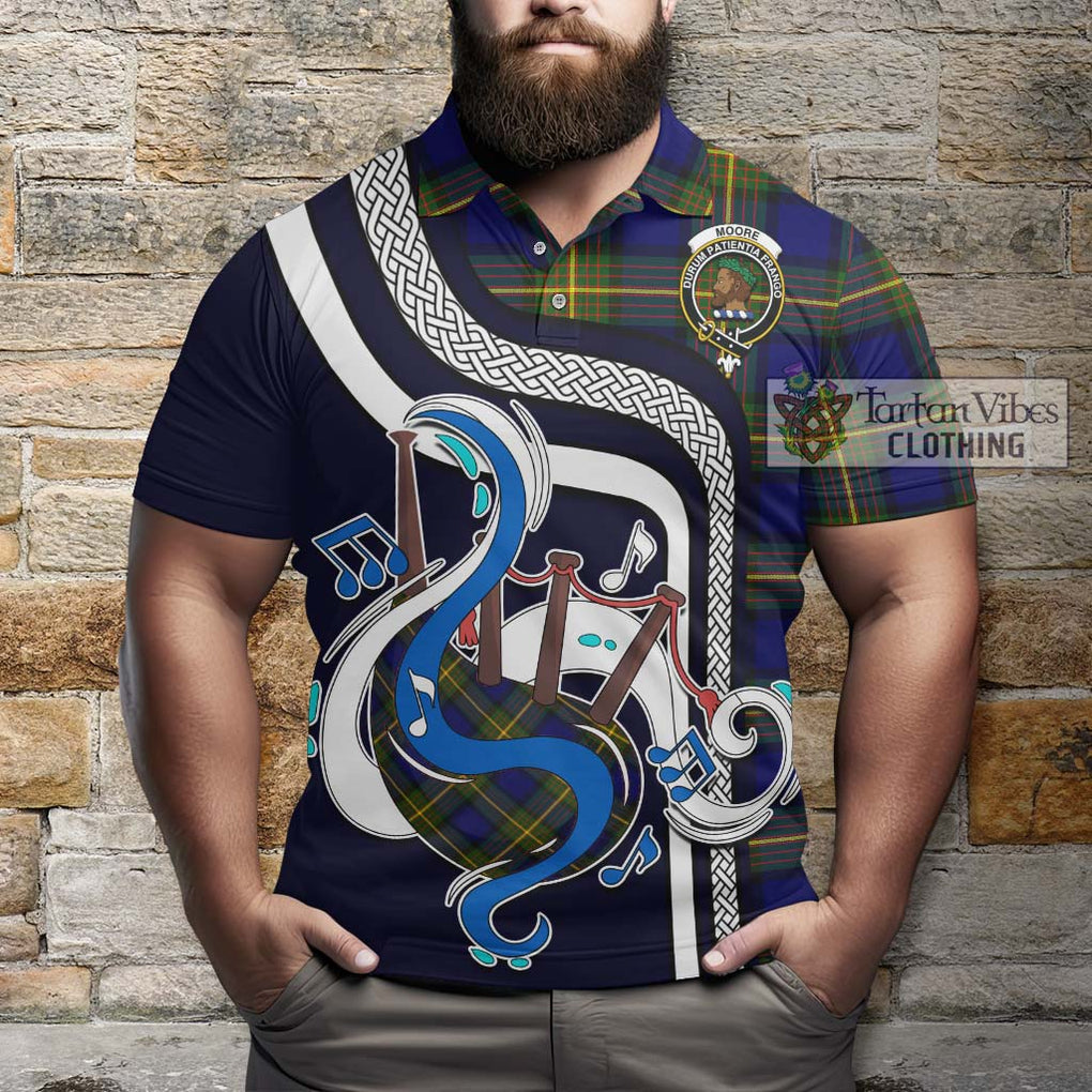 Tartan Vibes Clothing Moore Tartan Polo Shirt with Epic Bagpipe Style