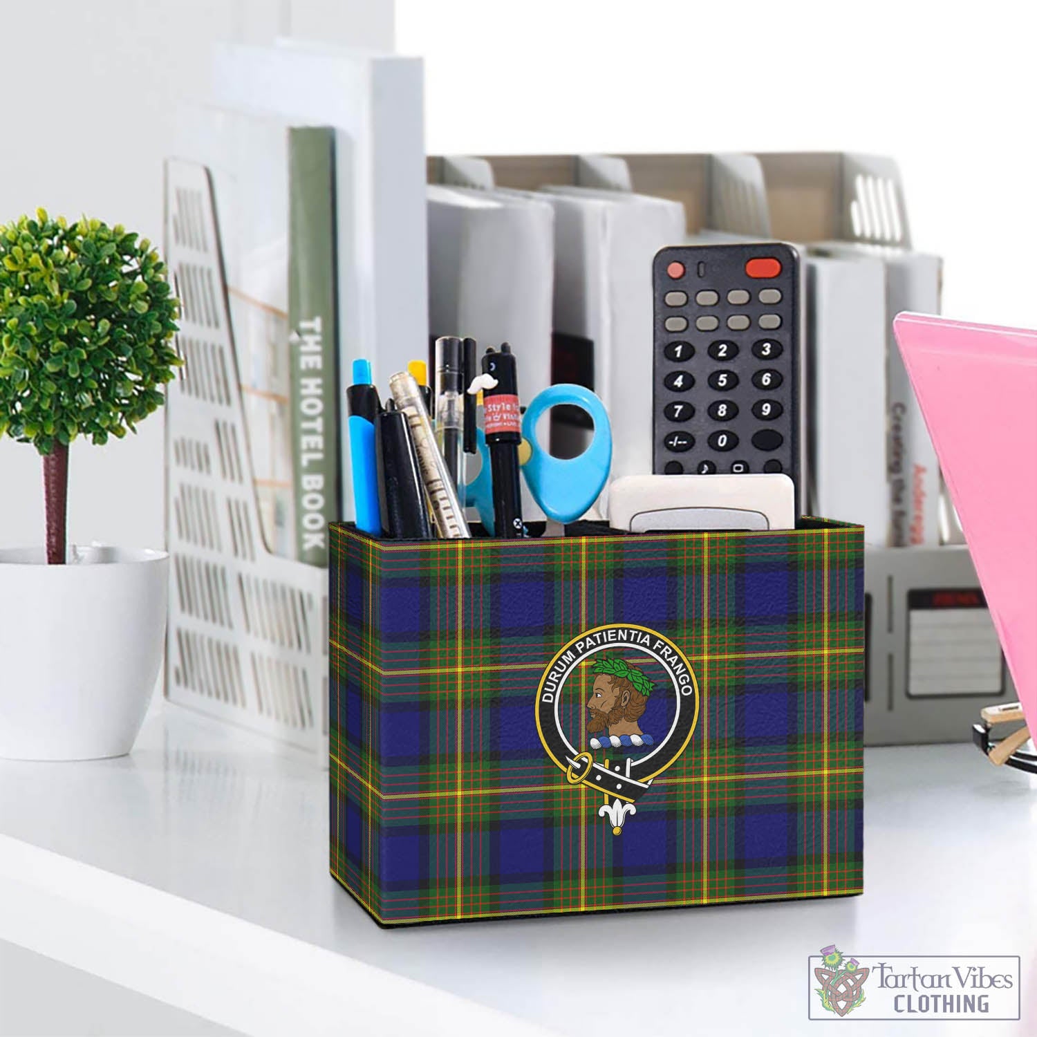 Tartan Vibes Clothing Moore Tartan Pen Holder with Family Crest