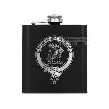 Moore Crest Hip Flask Set 7oz Black Stainless Steel with A Gift Box