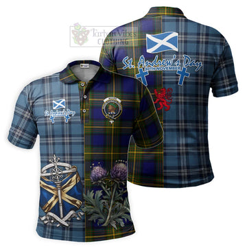 Moore Tartan Polo Shirt Happy St. Andrew's Day Half Tartan Style