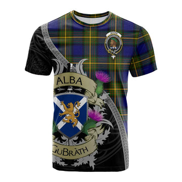 Moore Tartan Family Crest Cotton T-shirt Lion Rampant Royal Thistle Shield Celtic Inspired Kid's Shirt - Tartan Vibes Clothing