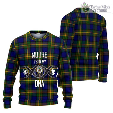 Moore Tartan Knitted Sweater with Family Crest DNA In Me Style