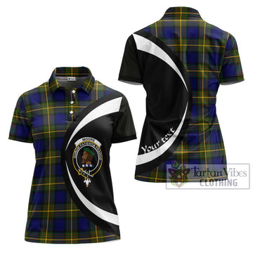 Moore Tartan Women's Polo Shirt with Family Crest Circle Style