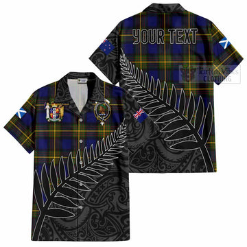 Moore Crest Tartan Short Sleeve Button Shirt with New Zealand Silver Fern Half Style