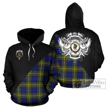 Moore Tartan Hoodie with Family Crest and Military Logo Style