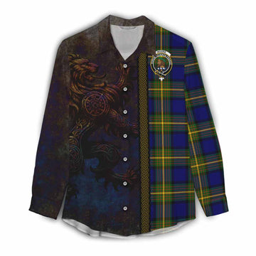 Moore Tartan Family Crest Women's Casual Shirt Alba Gu Brath Be Brave Lion Ancient Style Female - Tartan Vibes Clothing