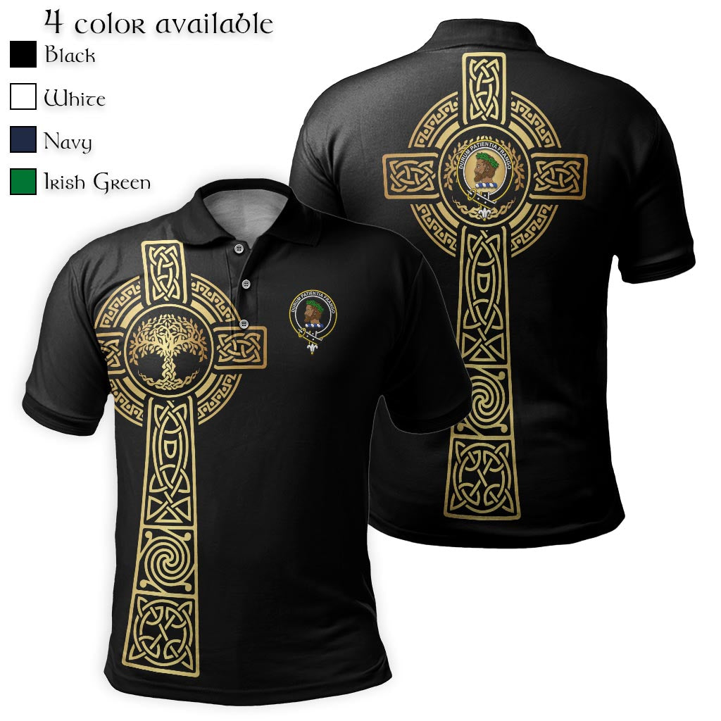 Moore Clan Polo Shirt with Golden Celtic Tree Of Life - Tartanvibesclothing