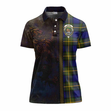 Moore Tartan Family Crest Women's Polo Shirt Alba Gu Brath Be Brave Lion Ancient Style Women - Tartan Vibes Clothing