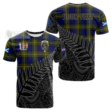 Moore Crest Tartan Cotton T-shirt with New Zealand Silver Fern Half Style